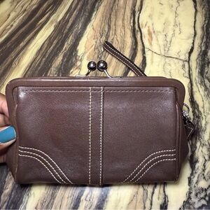 Coach Brown Leather Clutch